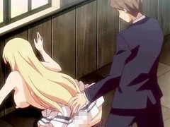 Blonde college beauty in manga anal sex